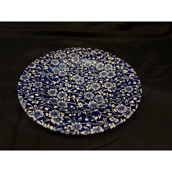 Queens Blue Ditsy Floral Dessert Salad Plate 7.5” x 7.5” Shabby Cottage - Picture 1 of 5